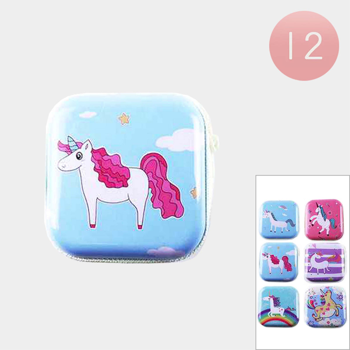 Unicorn Tin Coin Purses (1 Dozen=$14.99)