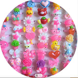 Wholesale Cute Plastic Kids Finger Rings Adjustable and Assorted Styles (sold by the dozen, assorted or tray of 100)