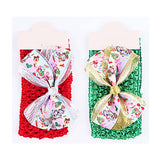 Christmas Tree Snowman Printed Bow Accented Headbands (Sold by DZ=$23.99)