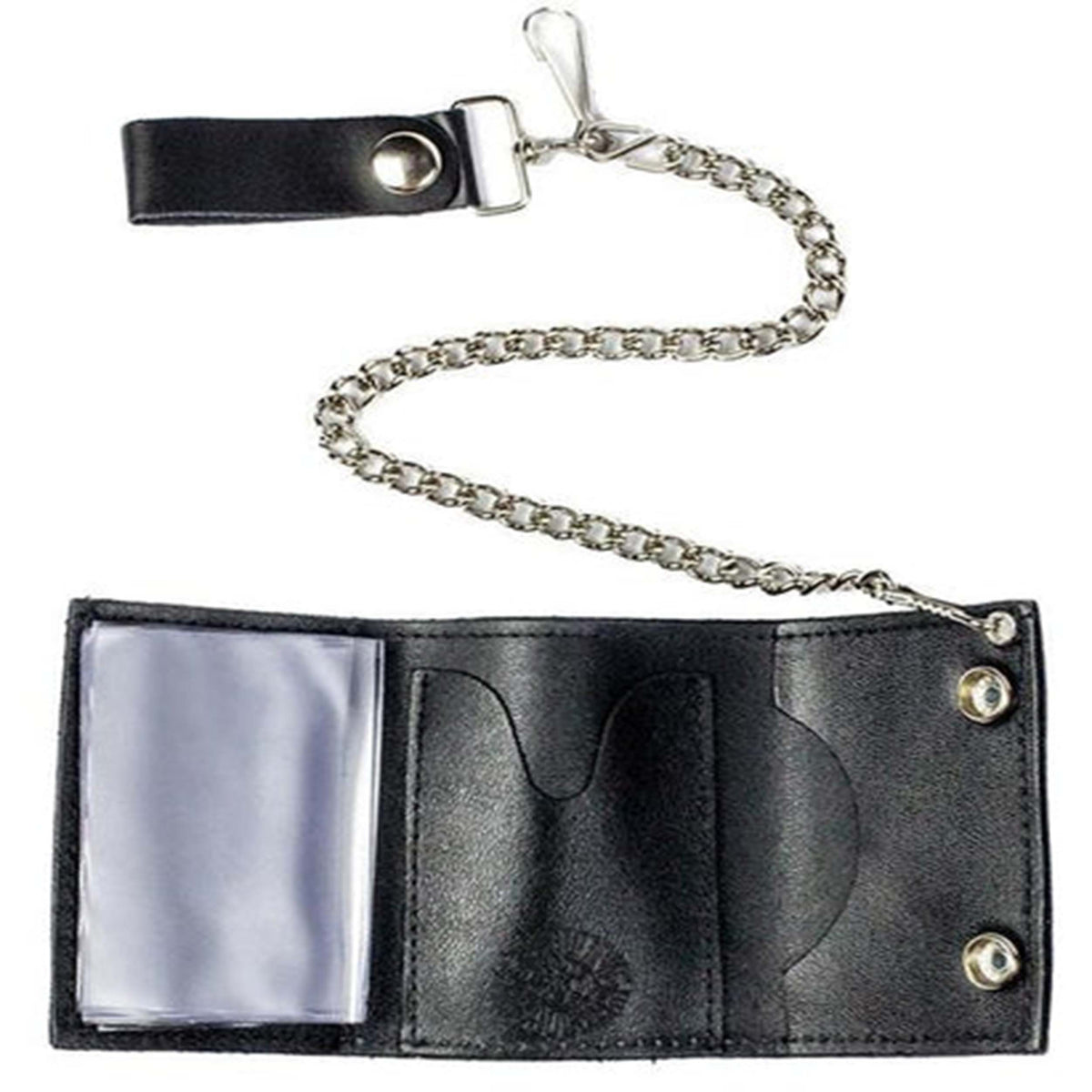 Wholesale Pirate with Crossed Swords Trifold Leather Wallet with Chain High-Quality and Stylish (Sold by the piece)