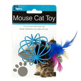 Feathered Mouse in Ball Cage Cat Toy  Interactive Toy for Cats Provides Hours of Fun and Exercise MOQ -12 pcs