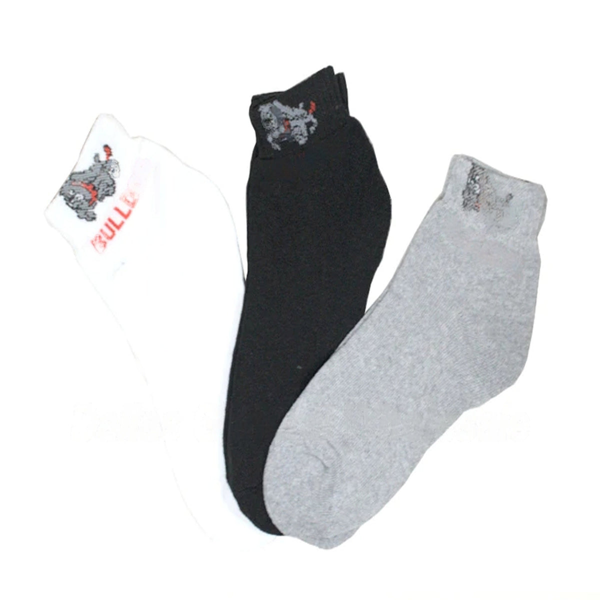 Men's Bull Dog Casual Cotton Ankle Socks in Bulk - Assorted