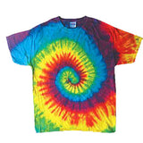 Wholesale Rainbow Swirl Tie Dye Tee Shirt - Bright and Vibrant Colors 100% Cotton (Sold by the piece)