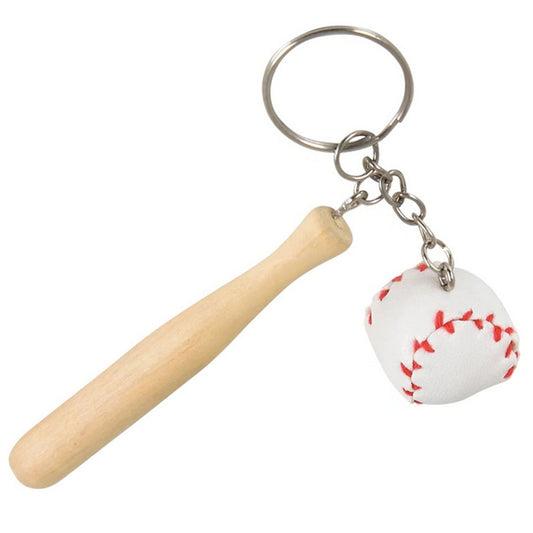 Wooden Bat And Ball KeyChain In Bulk