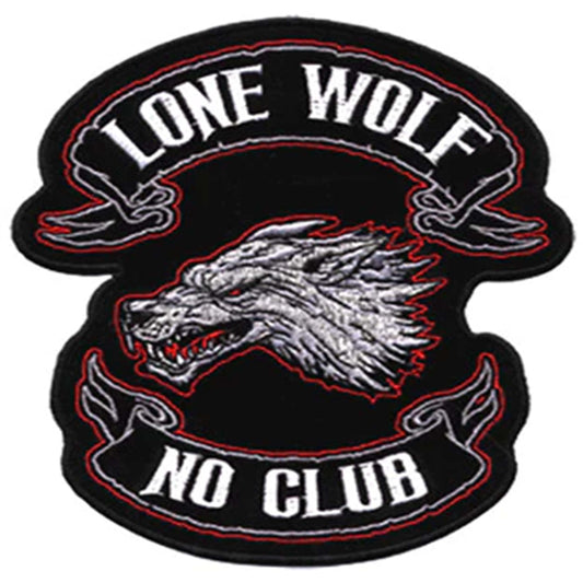 Wholesale Jumbo Lone Wolf No Club Patch Large Size Biker Patch ( Sold by the piece)