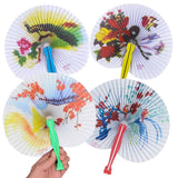 Folding Hand Fans Japanese Design for Women (6 Pack) - Decorative Handheld Personal Mini Fans