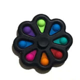 Wholesale 3.6 INCH RAINBOW FLOWER FIDGET & BUBBLE POP IT SILICONE STRESS RELIEVER TOY (sold by the piece or dozen)