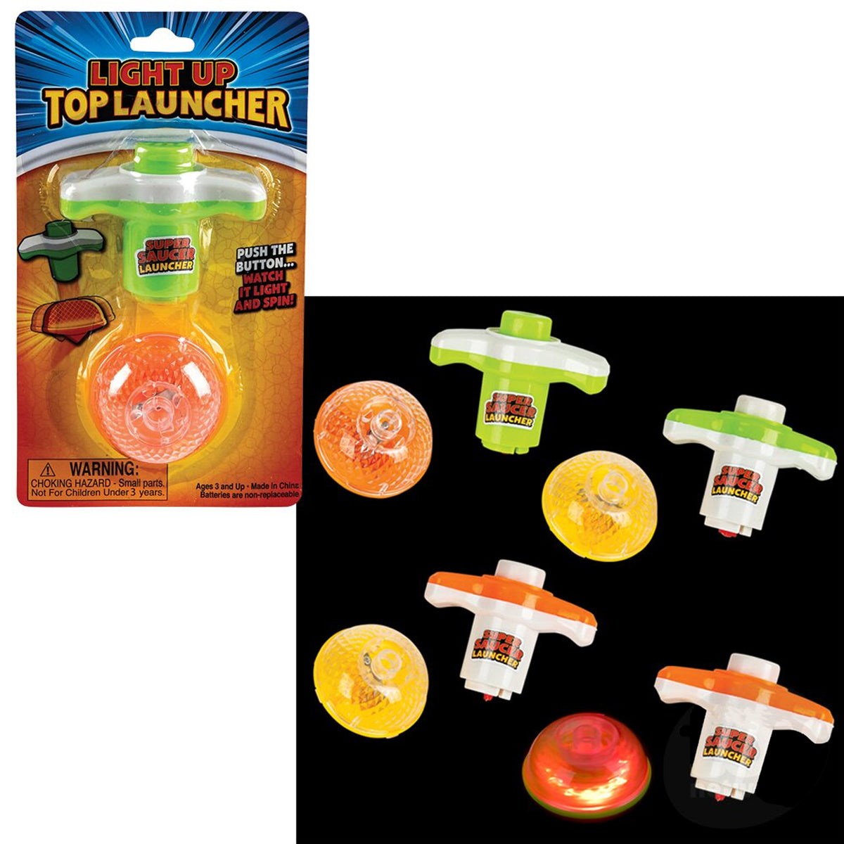 Light-Up Top Launcher Kids Toy in Bulk - Assorted