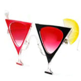 Wholesale Martini Party Glasses - Assorted Colors - One Size Fits Most (Sold by the piece or dozen )