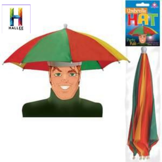 Wholesale Portable Rain Umbrella Hat - Foldable Fishing Gardening Umbrella Hat | Outdoor Sun Shade Waterproof Camping Fishing Headwear Cap Beach Head Hats (Sold by the piece or dozen)