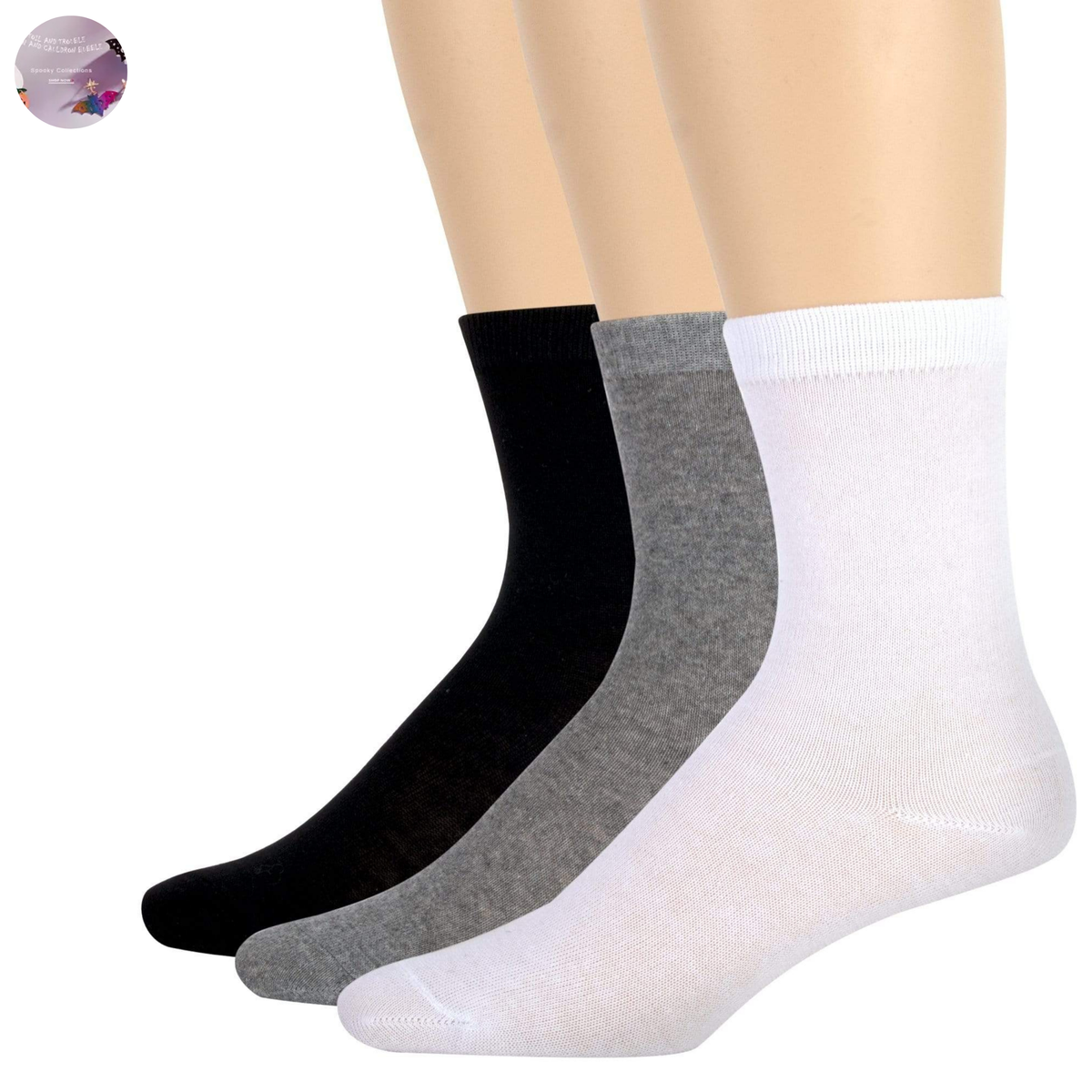 Women's Solid Crew Socks