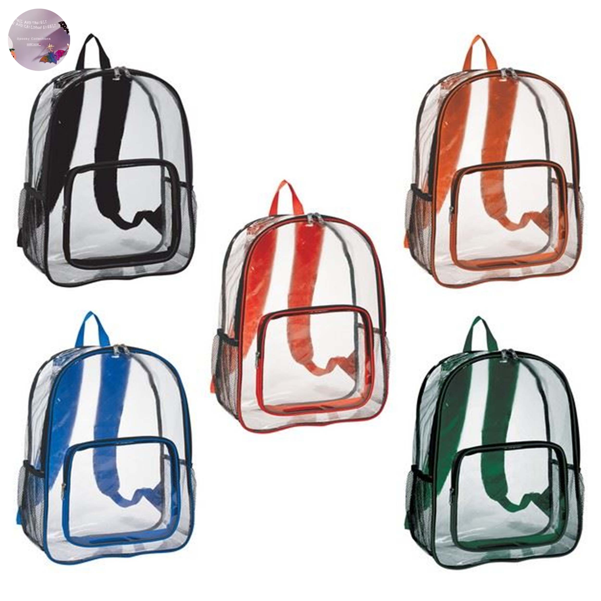 Clear Backpack - 13" x 18" x 6" inch- Sold By Case Of 50 Pcs