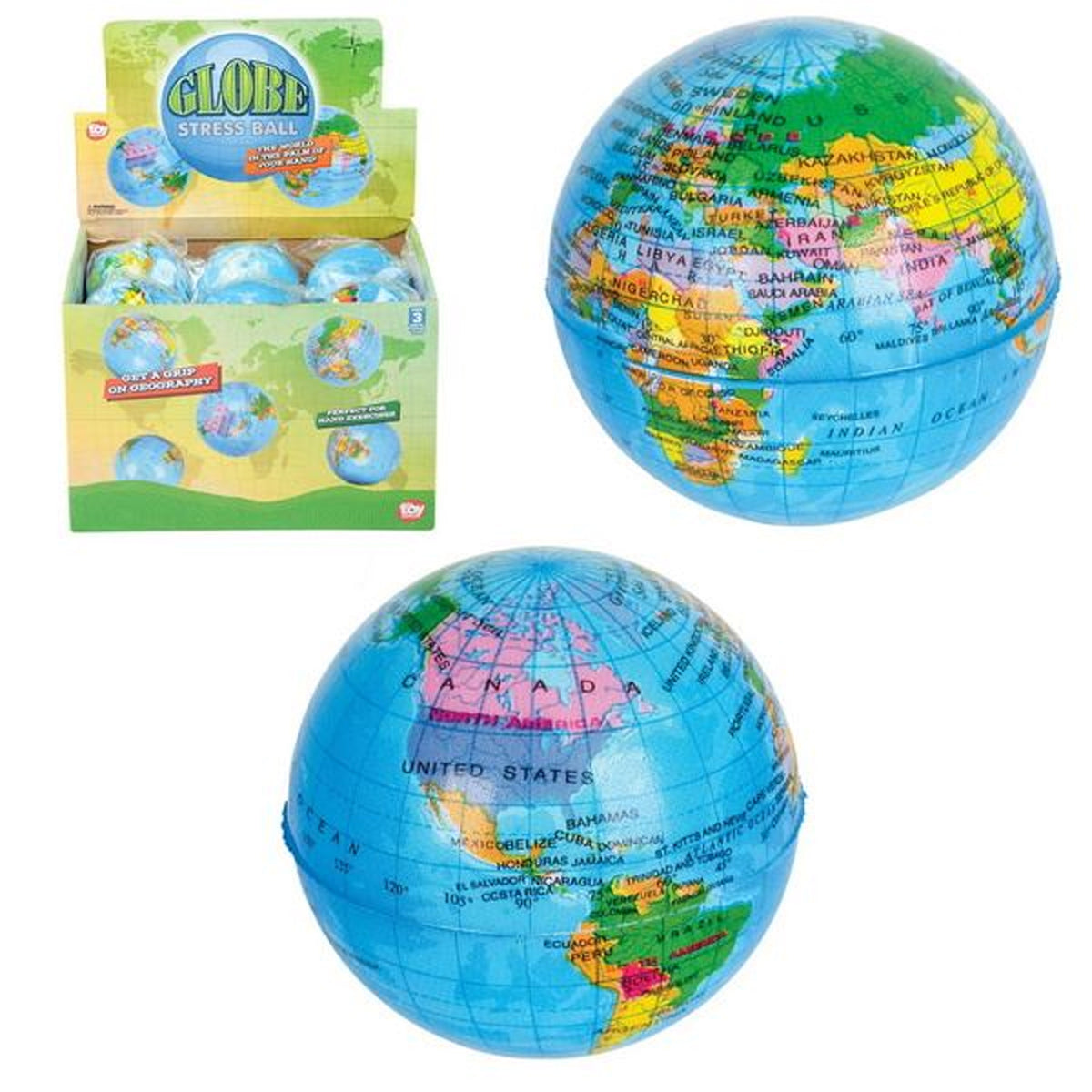 Globe stress Balls kids toys In Bulk- Assorted