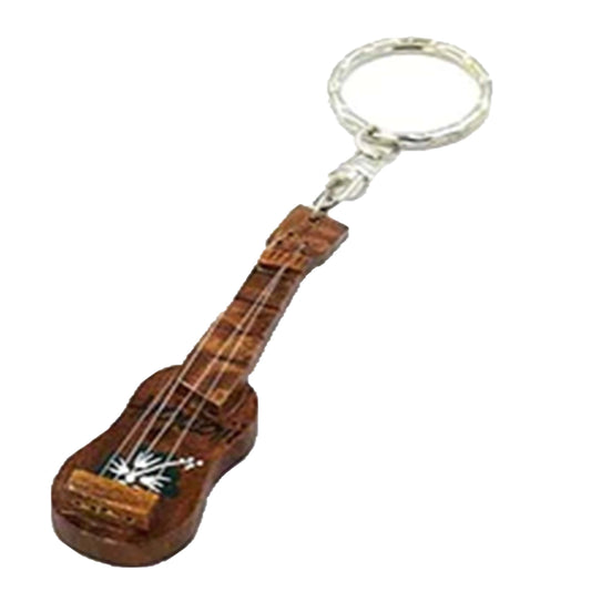 Wooden Hawaii Ukulele 3" Keychain Miniature Keychain with Assorted Colors