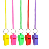 2" Neon Whistle Necklace (Dozen = $3.99)