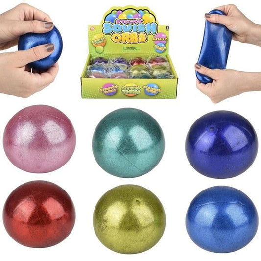 Squish Sticky Metallic Ball For Kids In Bulk- Assorted