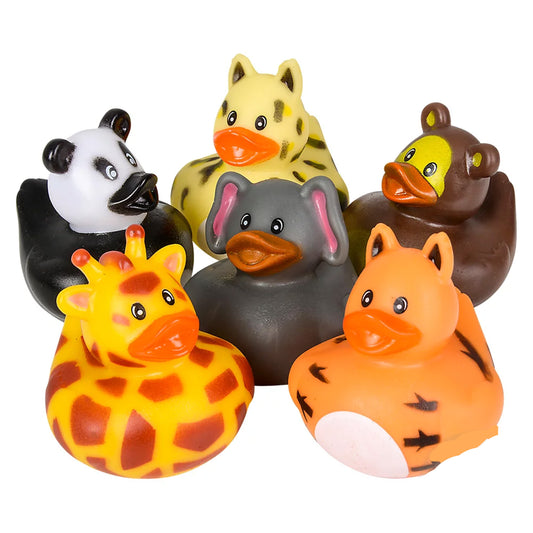 Zoo Animal Rubber Duckies Kids Toy In Bulk - Assorted