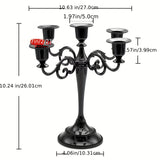 0207ba Elegant Vintage Black Candelabra with Lacquered Finish – Versatile Five-Head Candlestick for Weddings, Home Ambience & Family Events