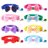 1009GP Pet Collar Adjustable Durable Cat Collars Cute Bow Kitten Necklace Soft Bell Puppy Lead Pet Product Dog Supplies Cat Accessories