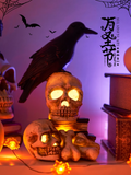 0709BA Halloween Decoration Props Desktop Luminous Skull Small Ornaments Atmosphere Lighting Bar Shop Party Scene Layout