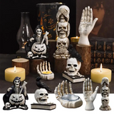 2307BA Halloween Skeleton Decor Resin Skull Statue Home Office Desk Decoration Ornament Haunted House Props Horror Partiy Supplies