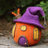 1707BA Halloween Artificial Pumpkin Home Ornaments, Vivid Desktop, Handmade Craft Props, Cute Soft Knitted Harvest, Home Decoration