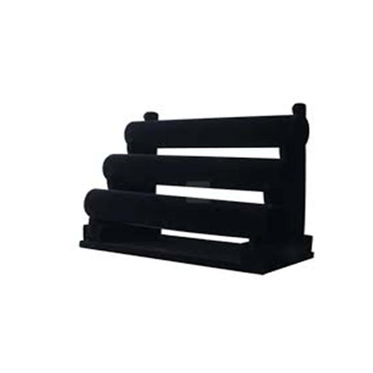 Wholesale  Three-Level Black Velvet Bracelet Display Rack Elegant and Spacious Jewelry Organizer (Sold by the piece)