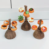 1807BA Halloween Witch's Broom Pumpkin Bowl Collectible Figurines,