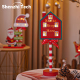 CF-17Shenzhi Tech Festive LED Christmas Sign - Battery-Powered Table Lamp with Warm White Light, Perfect for Home & Window Decor, Christmas Decor