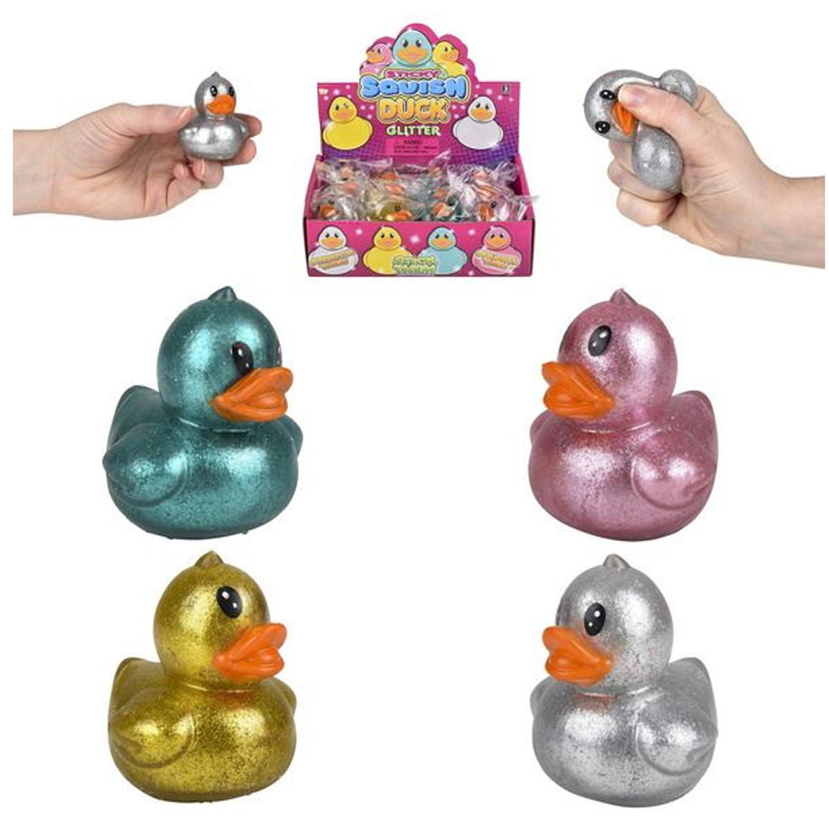 Squish and Sticky Ducky kids Toys In Bulk- Assorted