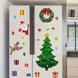 CF-4Christmas Refrigerator Magnet Set - Polystyrene Santa, Snowman & Reindeer Designs, Rectangle Shape, Waterproof, For Fridge, Garage Doors & Vehicles, Holiday Festive Ambiance Enhancer