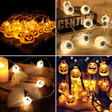 1707BA Halloween Decoration Pumpkin Lamp Ghost Scene Layout Luminous Bar Kindergarten KTV Light Ornament Lighting Chain Props