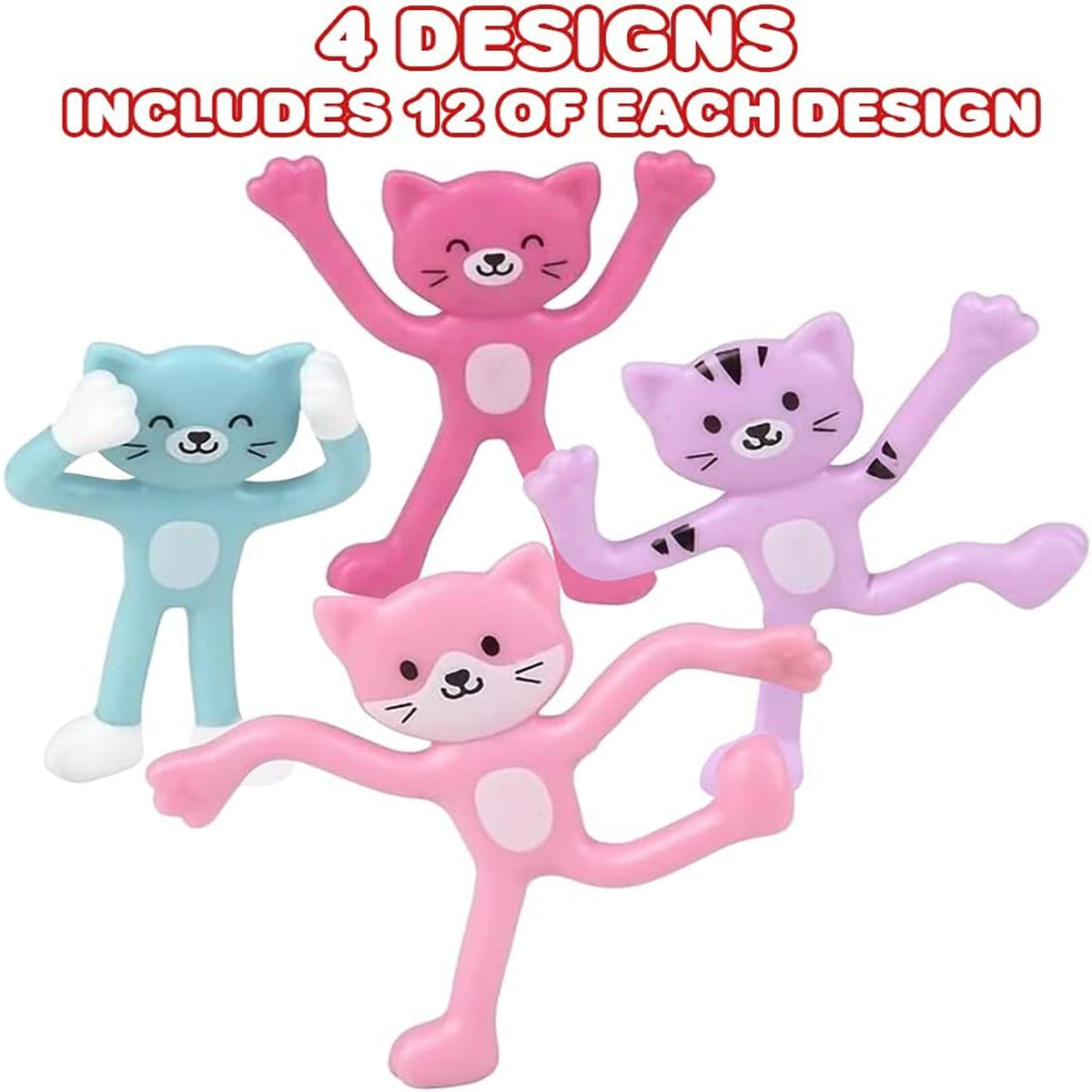 2.25" Mini Bendable Cats Assortment (48 Pieces = $27.99)