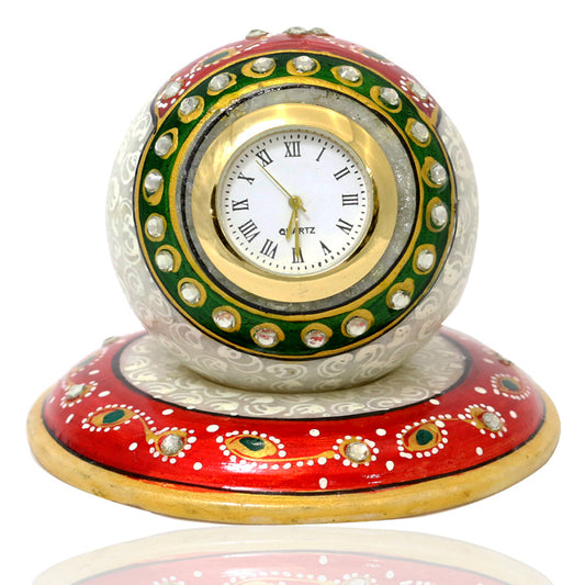 Marble Paper Weight Table Clock