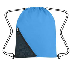 Sports Drawstring Backpack with Mesh Pocket In Bulk- Assorted