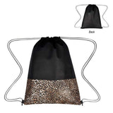 Wholesale Leopard Pattern Print Drawstring Closure Bag