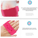 Adjustable Silicone Pet Grooming Brush and Shampoo Comb for Bathing and Massage