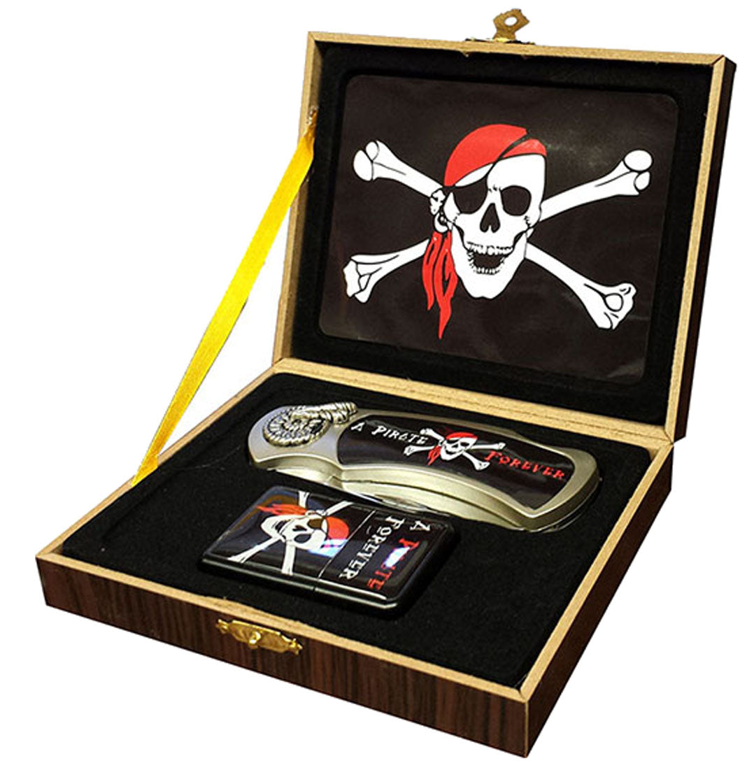 Buy PIRATE SKULL X BONES WITH LIGHTER BOXED KNIFEBulk Price