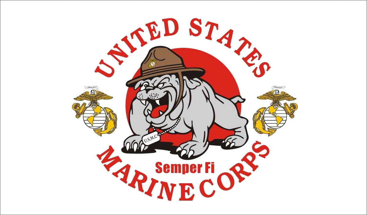 Buy UNITED STATES USMC MARINES BULLDOG MASCOT military 3 X 5 FLAG Bulk Price