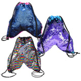 Buy FLIP SEQUIN MERMAID TAIL DRAWSTRING BACKPACK 12 x 10" in Bulk