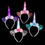 Buy LIGHT-UP UNICORN FLOWER HEADBAND in Bulk