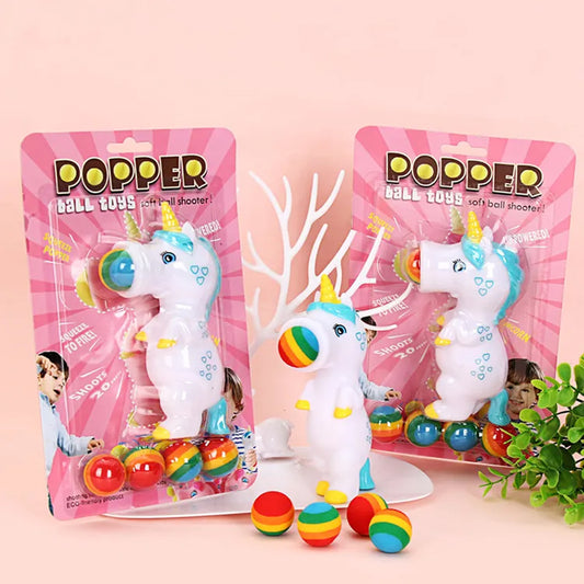 Unicorn Squeeze Popper With 5 Balls Toy