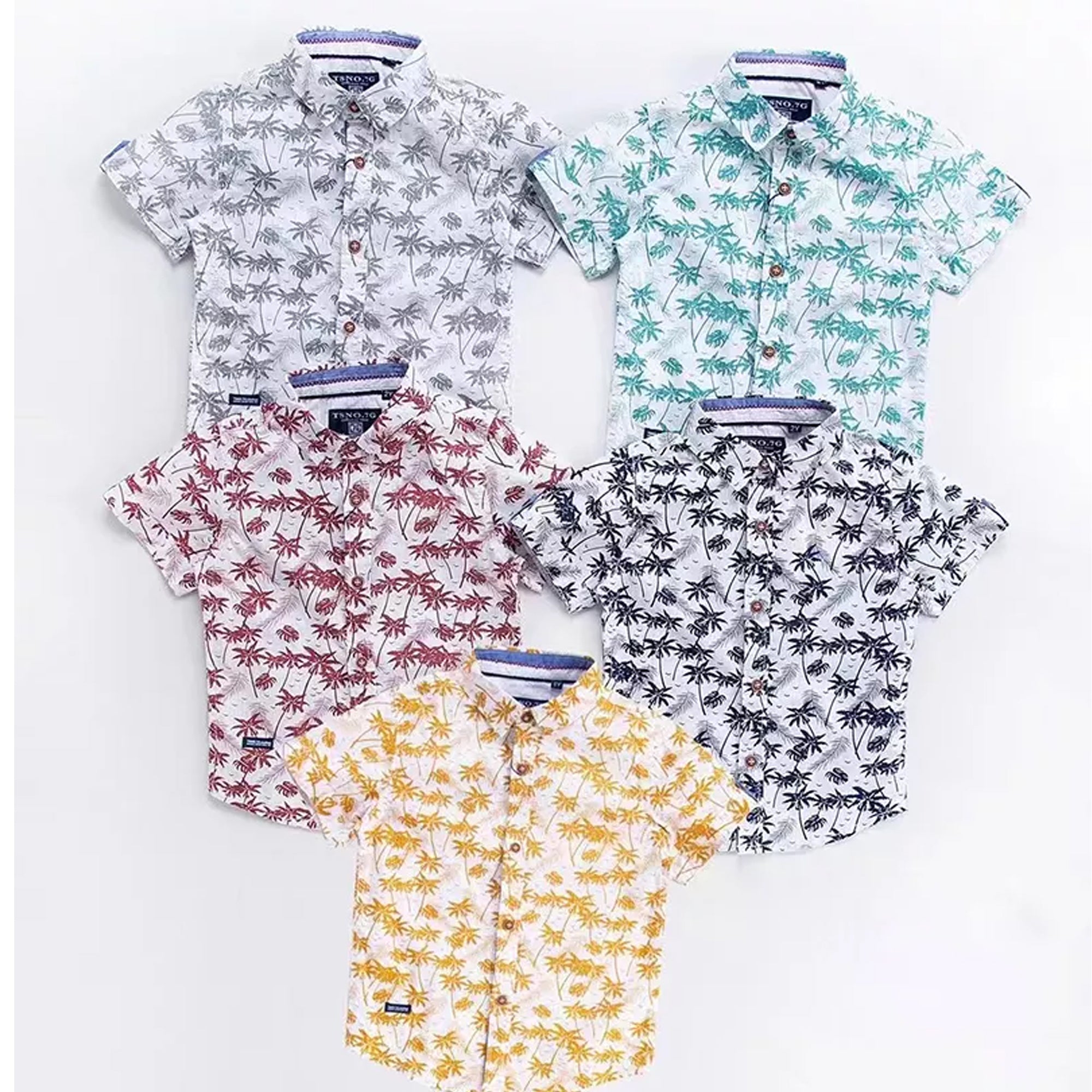 Baby Half Sleeves All Over Printed Shirt- Leaf Printed