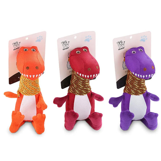 Add Some Fun to Your Pet's Playtime with Our Animal Squeaky Toys Oxford Cloth Dinosaur Plush Toys