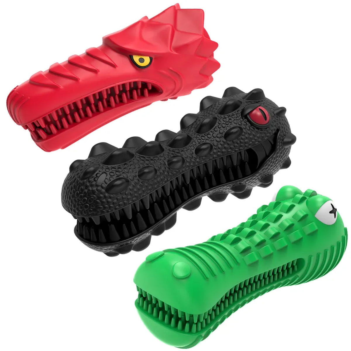 Indestructible Rubber Squeaky Dental Care Toothbrush Dog Chew Toy