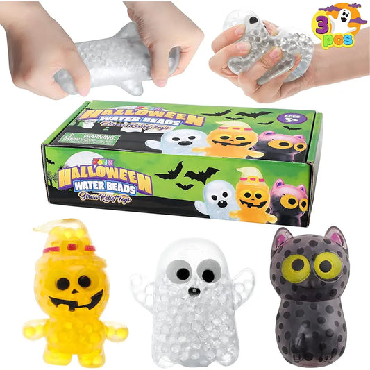 Halloween Ghost Pumpkin Witch Puffer Balls Stress Relief Toys for Kids with Gel Water Beads Balls