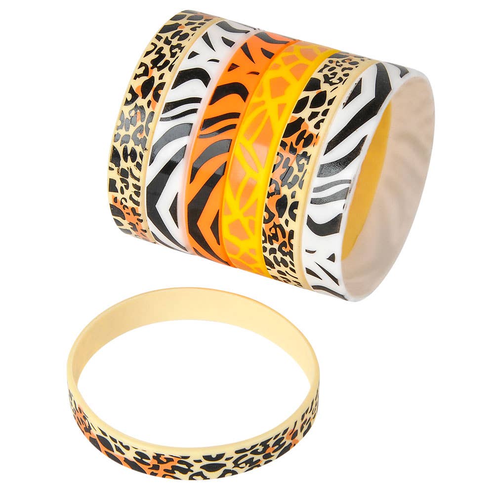 Buy RUBBER SAFARI PRINT BRACELETS in Bulk