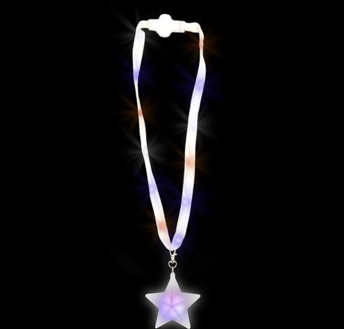 Buy LIGHT-UP PATRIOTIC STAR LANYARD 24" in Bulk