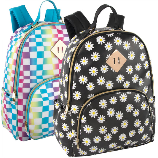 Printed Vinyl Backpack For Girls Bulk