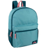 18 Inch Trailmaker Girl's Assorted Colors Backpack with Side Mesh Pocket - 5 Pastel Colors (1 Case = 24 Pcs) 5.25$/PC